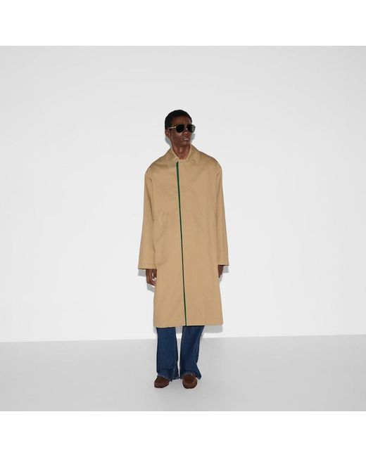 Gucci Mantel Aus Baumwolle Mit Prägung Und Web, Größe in Natural für Herren