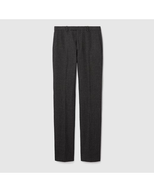 Gucci ウール ムリネ パンツ, ブラック, ウェア Gray