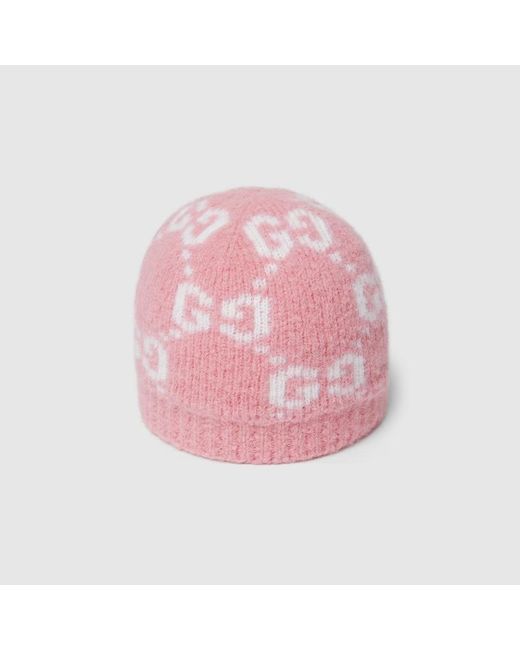 Gucci Pink Gg Alpaca Blend Hat