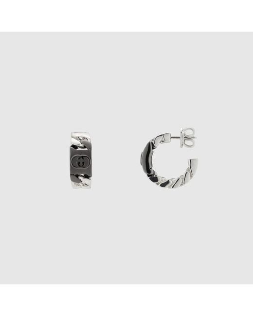 Gucci Metallic Interlocking Mini Earrings