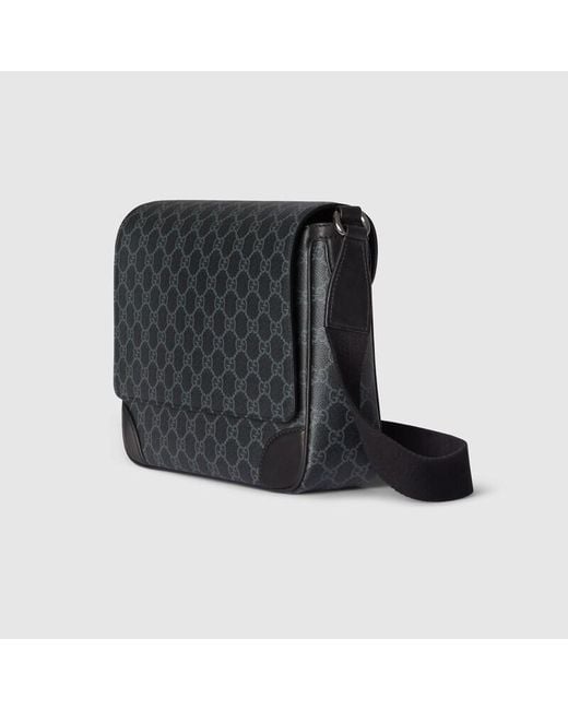Gucci Black Gg Emblem Medium Crossbody Bag, Gg Canvas for men