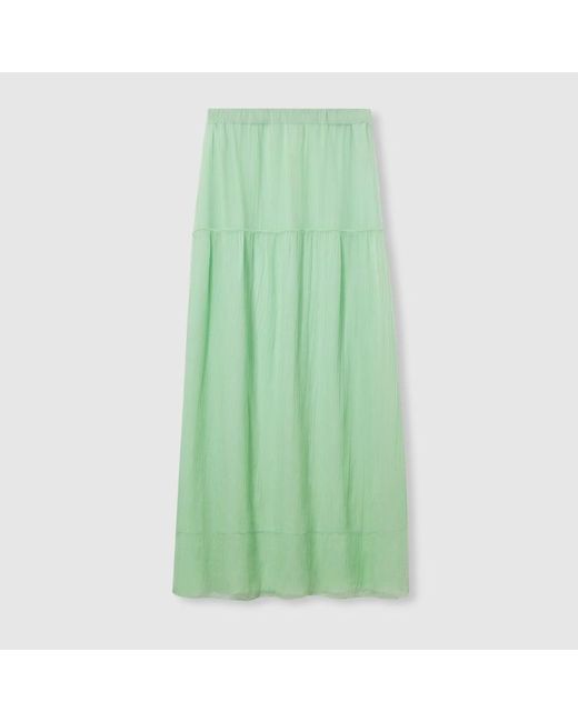 Gucci シルクシフォンクレポン スカート, グリーン, ウェア Green