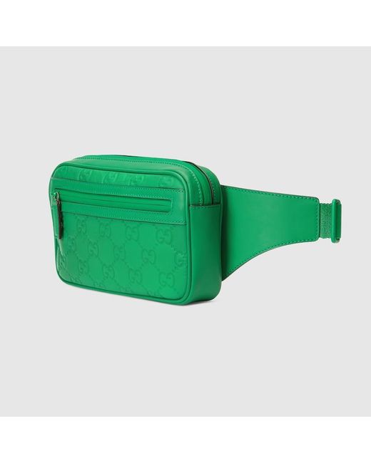 Gucci Green GG Rubber-effect Belt Bag for men
