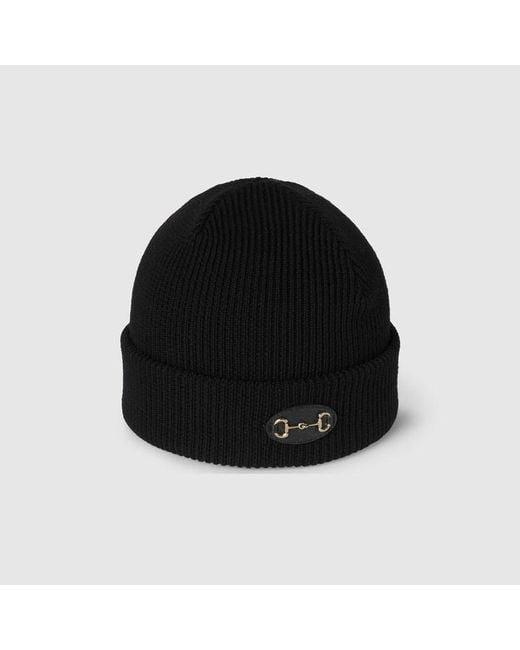 Gucci Black Wool Hat With Horsebit