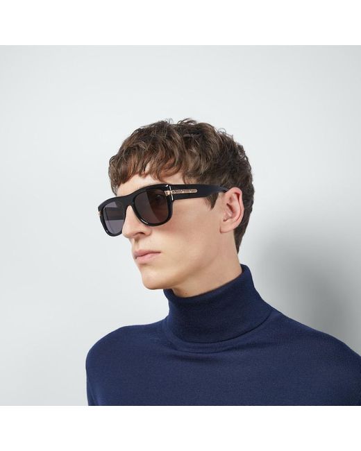 Gucci Black Squared Frame Sunglasses for men