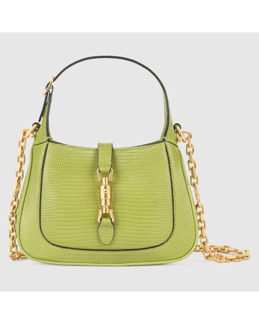 Gucci Green Jackie 1961 Lizard Mini Bag