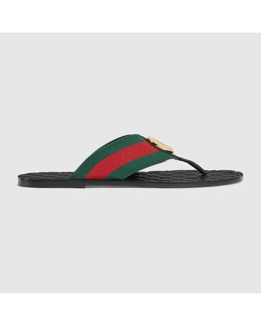 Gucci Blue Riviera Thong Sandal, Fabric for men
