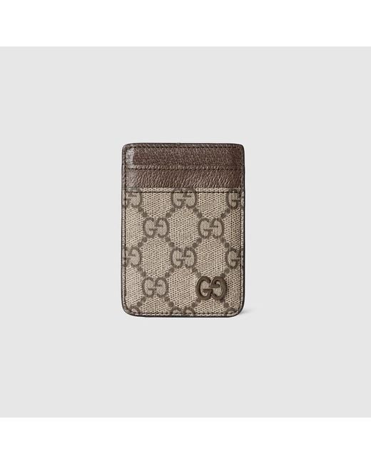 Gucci Natural Trim Magnetic Card Case for men