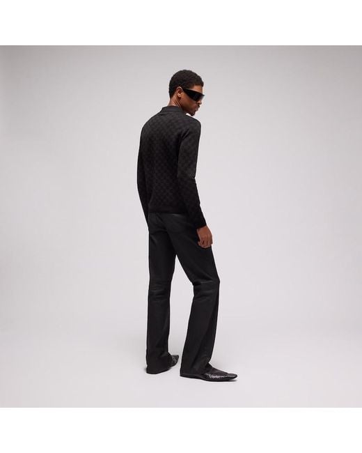 Gucci Black Flared Coated Cotton Twill Denim Pants, Size 28, Ready-To-Wear for men