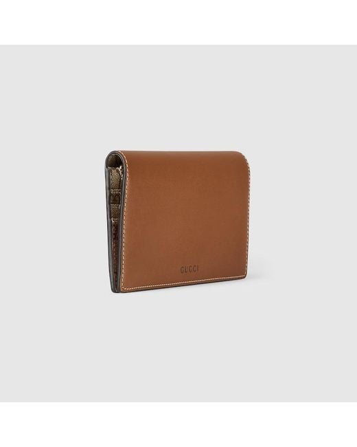 Gucci 〔Ggエンブレム〕コンチネンタルウォレット, ブラウン, レザー Brown