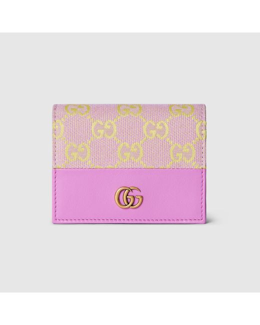 Gucci GG 二つ折り カードケース, ピンク, GGキャンバス Pink