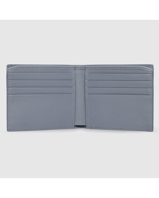 Gucci Blue Dusty Interior Gg Bi-Fold Wallet, Gg Canvas for men