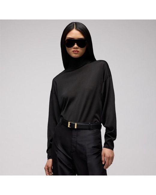 Gucci Black Belt With Squared Buckle, Leather