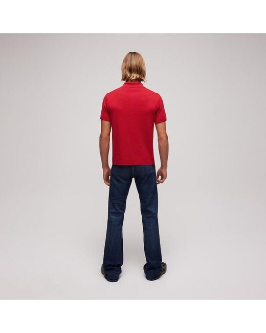 Gucci Red Silk Cotton Polo Shirt With Embroidery for men