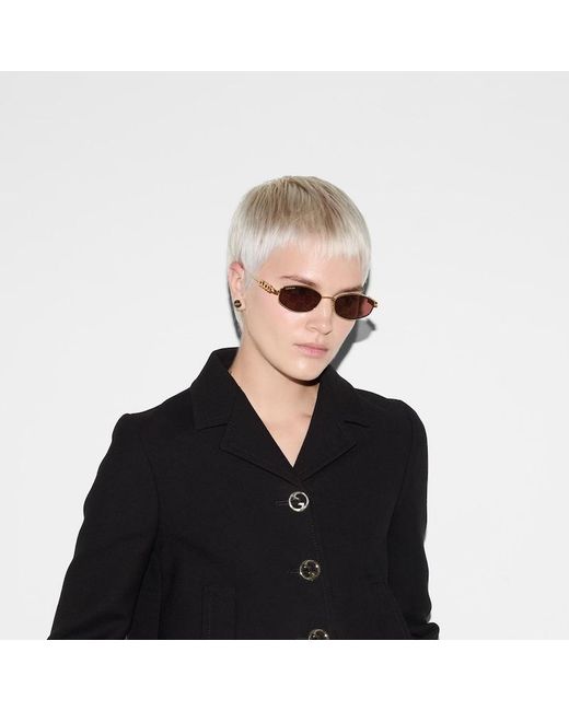 Gucci Pink Oval Frame Sunglasses