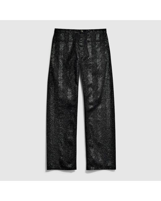 Gucci Black Printed Cotton Denim Pants for men