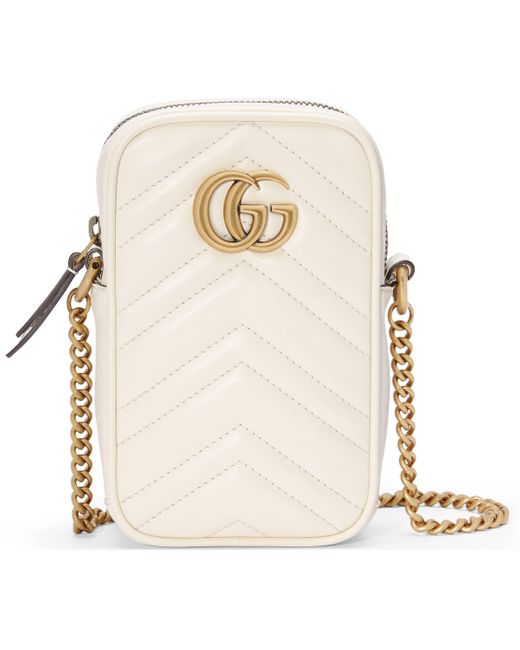 Gucci White GG Marmont Mini Bag