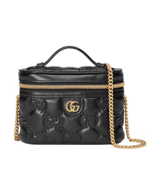 Gucci Leather GG Matelassé Top Handle Mini Bag in Black Lyst Canada