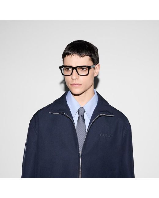 Gucci Blue Gg Silk Jacquard Tie for men