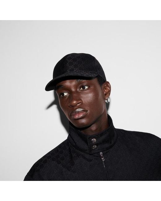 Gucci Black Gg Ripstop Polyester Baseball Hat for men