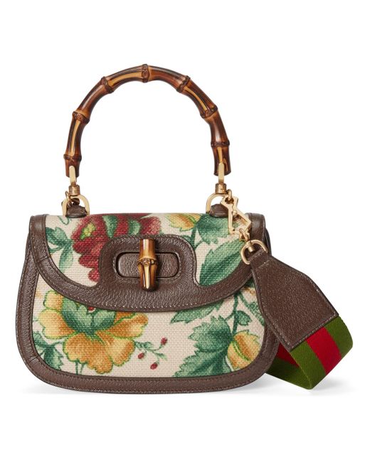 Gucci Canvas Bamboo 1947 Small Top Handle Bag in Natural Lyst UK