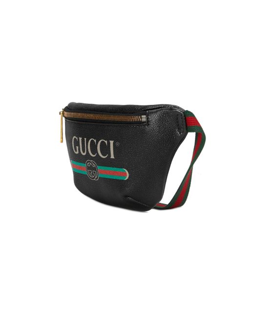 Gucci Leather Print Small Belt Bag in Black - Lyst
