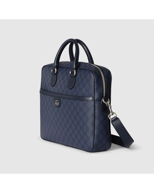 Gucci Blue Ophidia Medium GG Briefcase for men