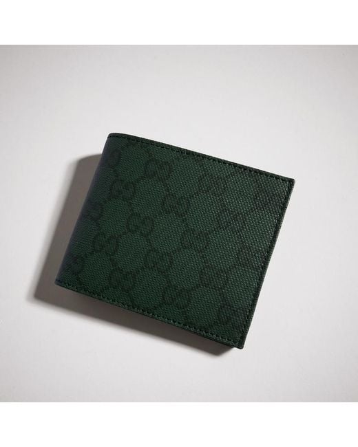 Gucci Green Essence Classic Bi-Fold Wallet, Original Gg Fabric for men