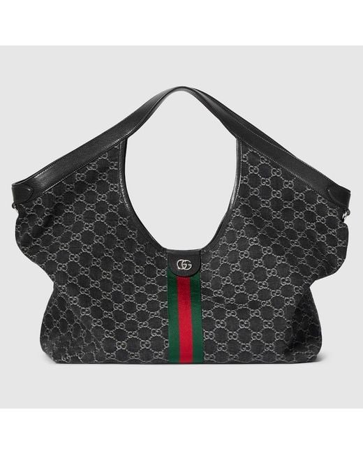 Gucci Black Giglio Large Tote Bag, Fabric