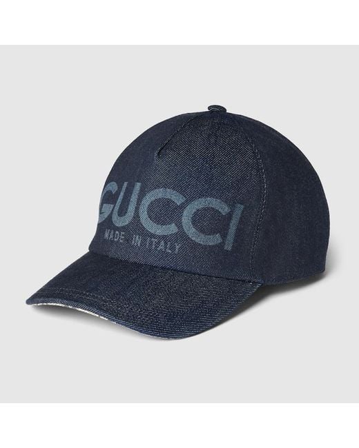 Gucci Blue Lasered Denim Baseball Hat