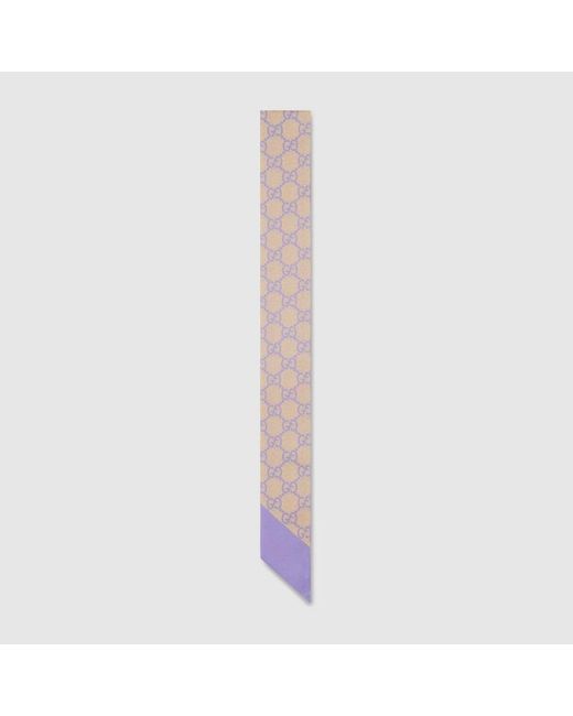 Gucci White Gg Silk Twill Ribbon