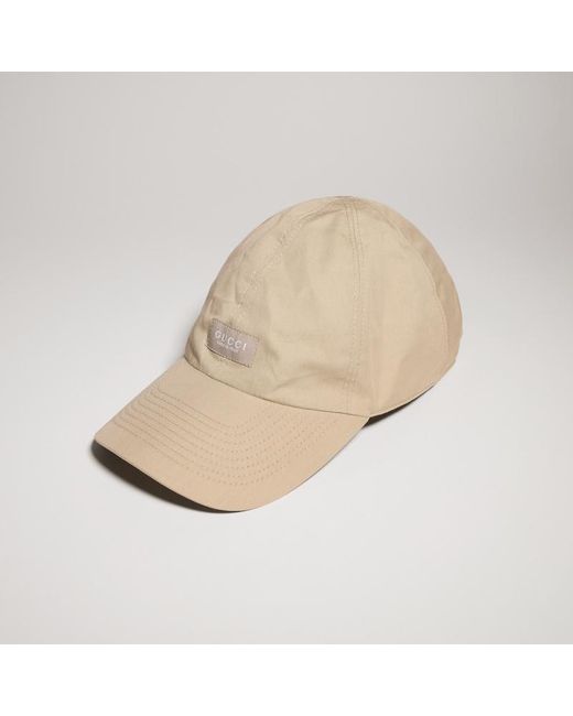 Gucci Natural Cotton Canvas Baseball Hat for men