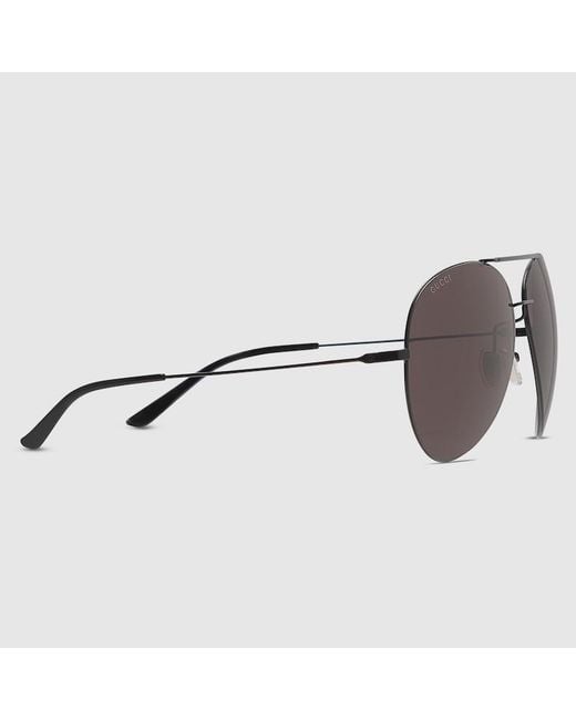 Gucci Brown Pilot Frame Sunglasses for men