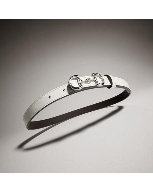 Gucci Metallic Thin Belt With Horsebit Buckle, Size 100