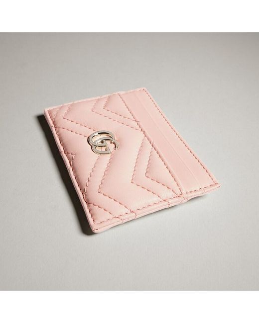 Gucci Pink Gg Marmont Card Case