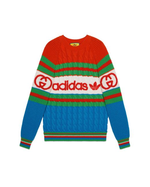Gucci Adidas X Wool Sweater in Blue | Lyst Australia