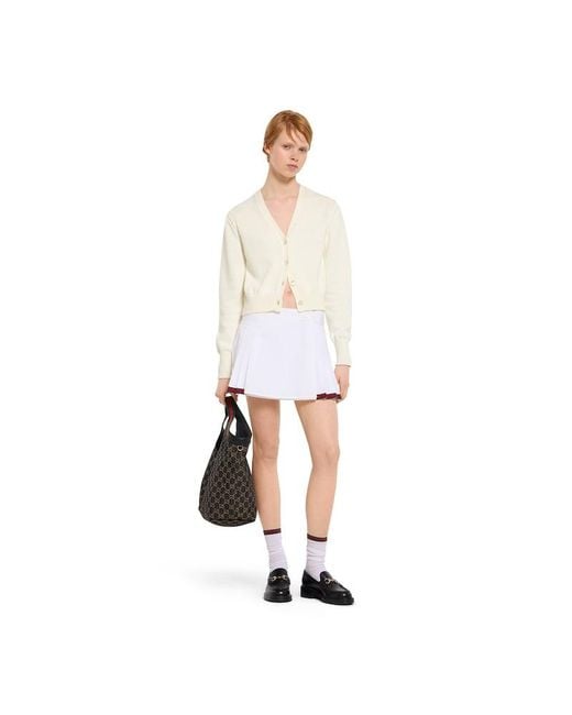Gucci White Cotton Cardigan With Embroidery