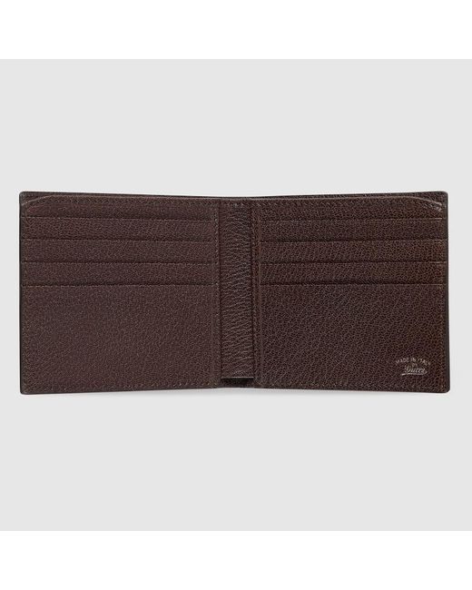 Gucci Brown Lira Bi-Fold Wallet, Leather for men