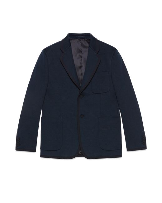 Gucci Blue Textured GG Jersey Jacket for men