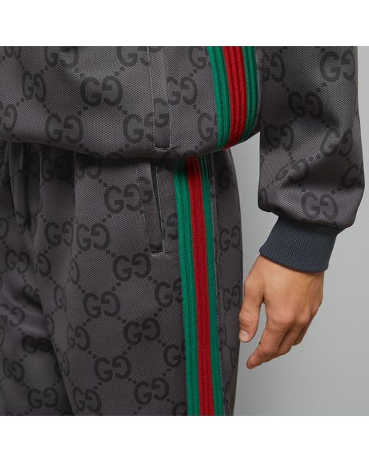 Pantalón de Chándal con GG Jumbo y Web Gucci de hombre de color Gray