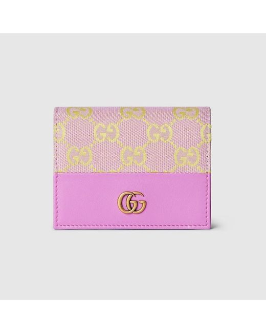 Porte-cartes GG À Deux Volets Gucci en coloris Pink