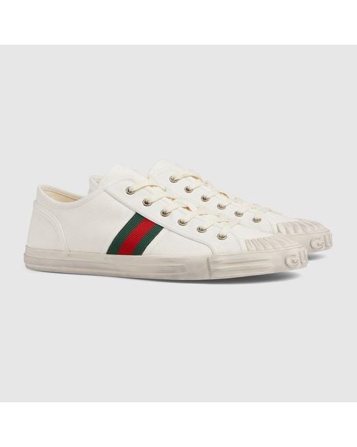 Gucci White Sneaker With Web for men