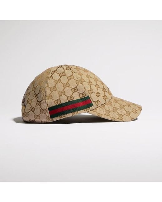 Gucci Natural Gg Baseball Hat With Web, Cotton for men
