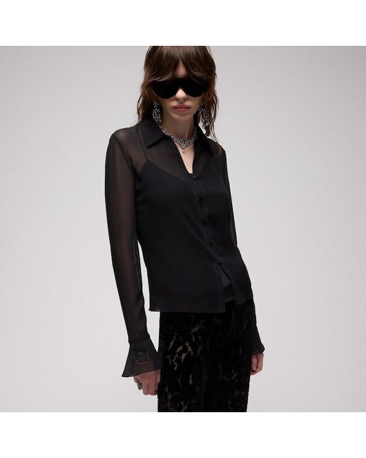 Gucci Black Light Silk Georgette Shirt