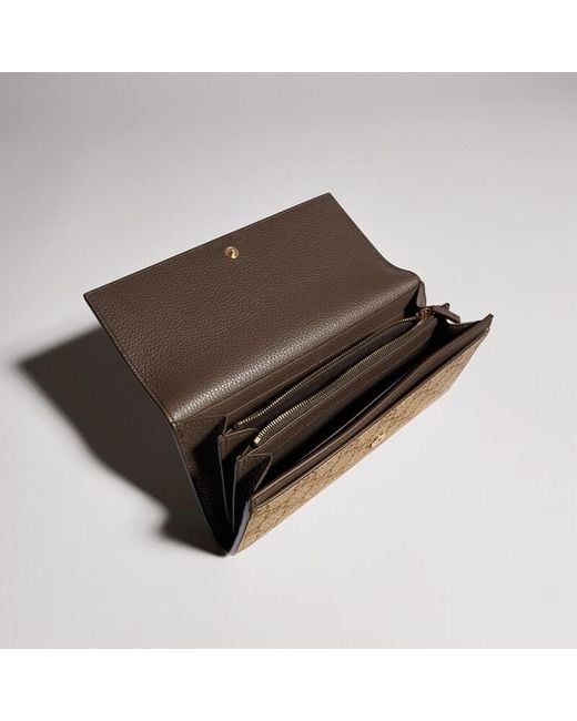 Gucci Metallic Bi-Color Gg Marmont Continental Wallet, Leather