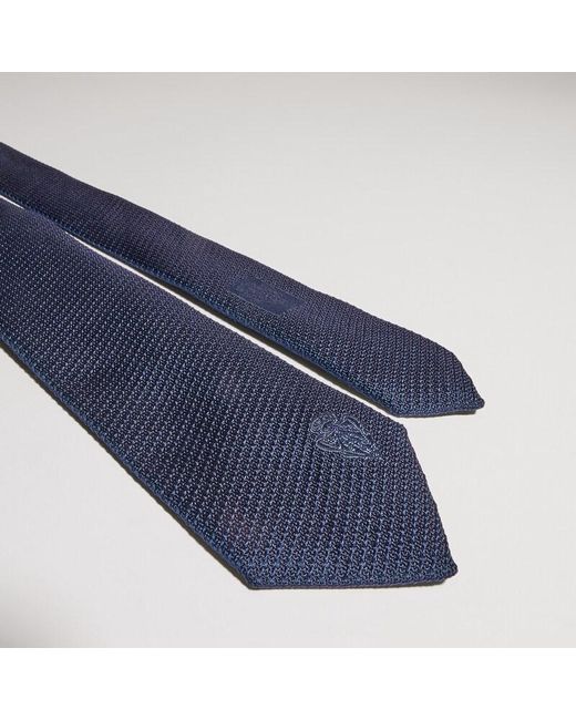 Gucci Blue Silk Tie With Embroidery for men