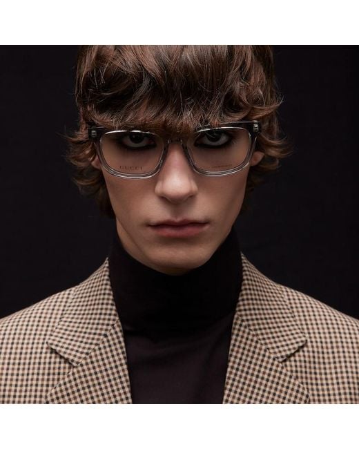 Gucci Blue Rectangular Optical Frame for men