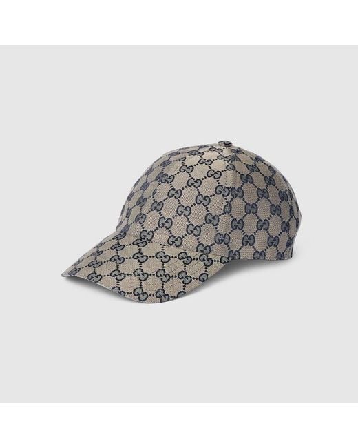 Gucci Gray Gg Cotton Canvas Baseball Hat for men