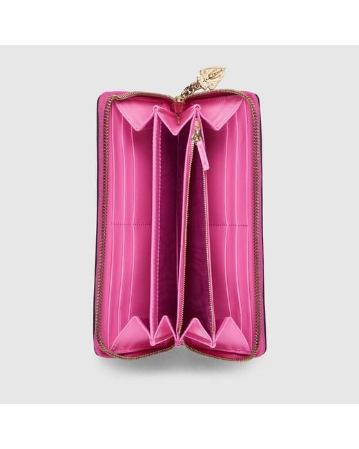 Gucci Pink Luce Zip Around Wallet