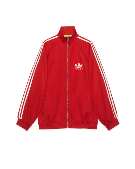 Gucci Adidas X Cotton Jersey Zip Jacket in Red Lyst